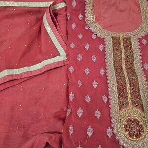 Indian / pakistani Unstitched Fancy Chiffon Dress Fabric – Embroidered